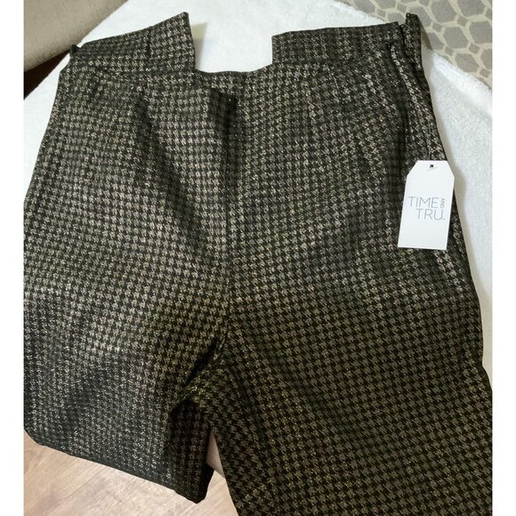 Time and Tru Women’s Size 14 Gold & Black Millennium Side Zip Skinny Pants - Picture 7 of 10